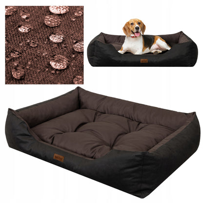 Doggy Puffy legowisko dla psa wodoodporne 84x65 cm z wyjmowanym materacem, rozmiar L – brązowe