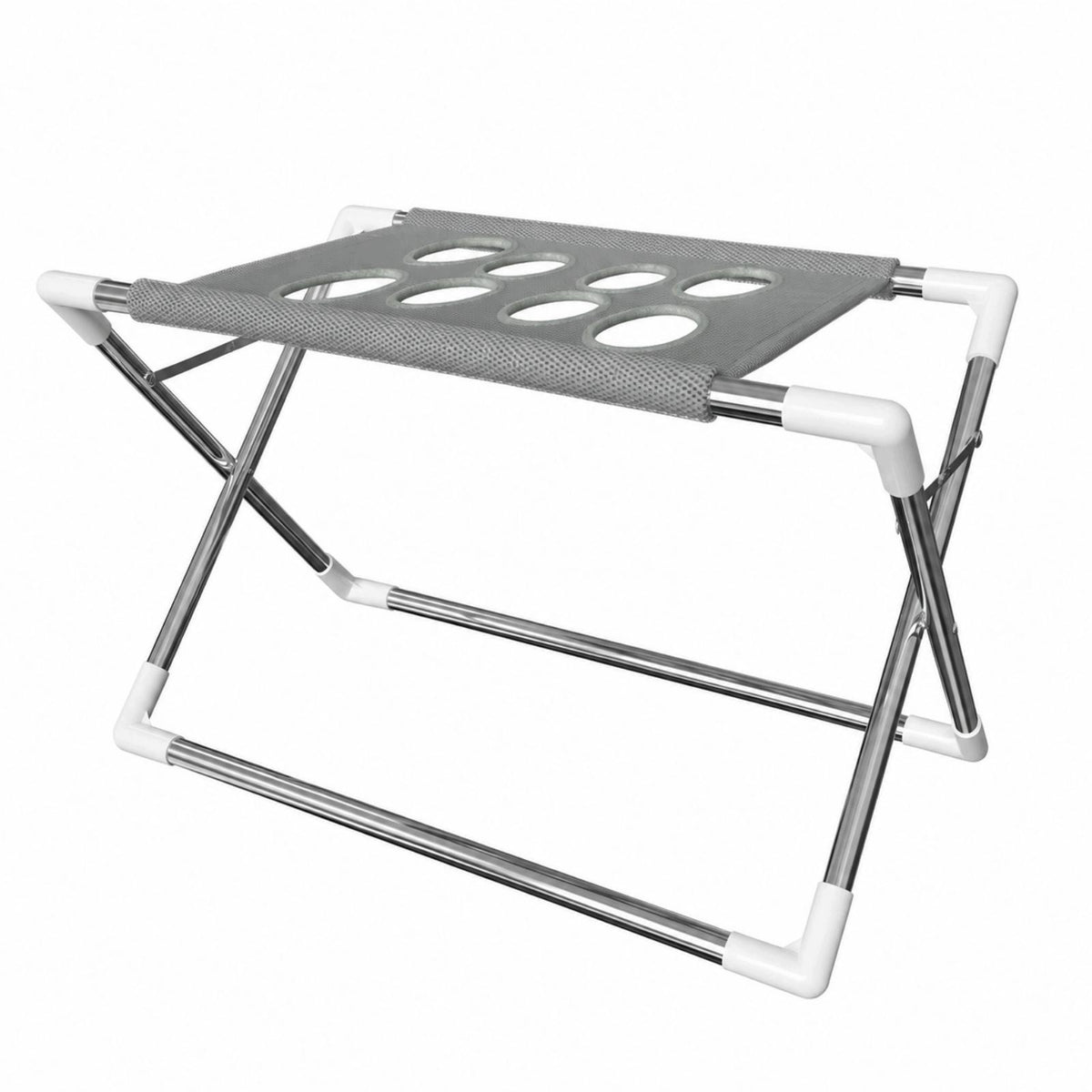 Stojak z hamakiem do kąpieli i pielęgnacji psa i kota 60 × 40 × 33 cm, składany – szary
