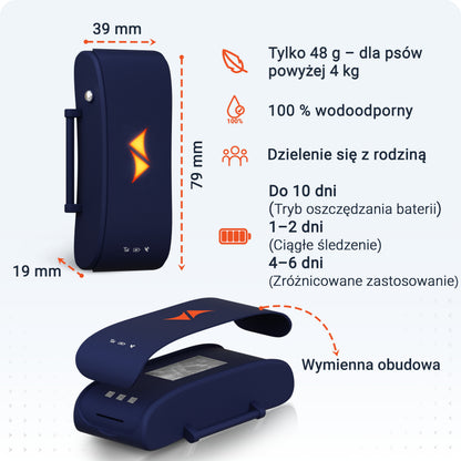 PAJ GPS Pet Finder 4G lokalizator GPS dla psa na obrożę, wodoodporny IP67 – niebieski