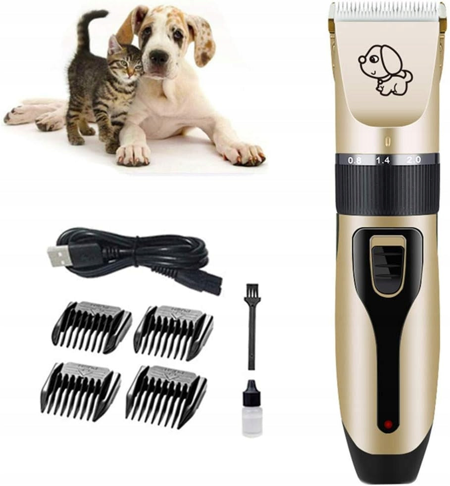 Krexus Bezprzewodowa maszynka do strzyżenia psa i kota 3 W, 120 min pracy, zestaw – złota