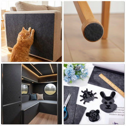 KITTY Mata do drapania dla kota 200 x 40 cm samoprzylepna, filcowa, do przycięcia – szara