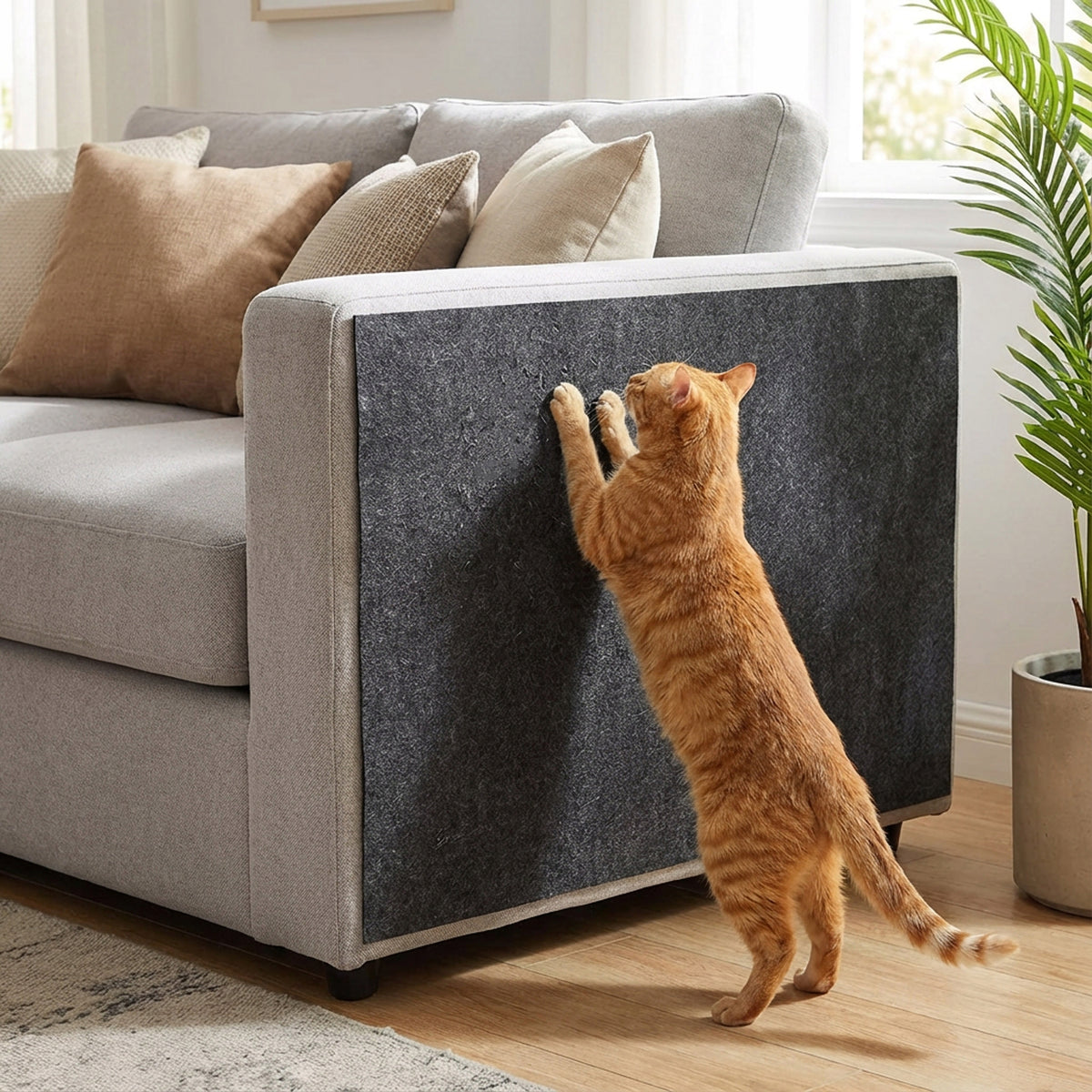 KITTY Mata do drapania dla kota 200 x 40 cm samoprzylepna, filcowa, do przycięcia – szara