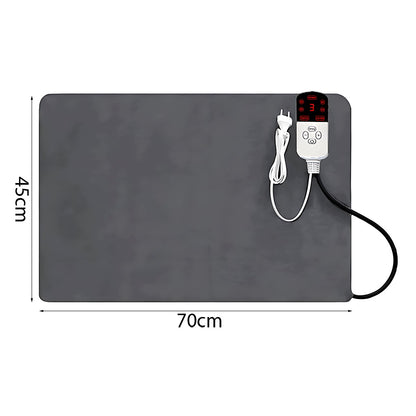 Mata grzewcza dla psa i kota 45 × 70 cm z kontrolerem i timerem, wodoodporna – szara