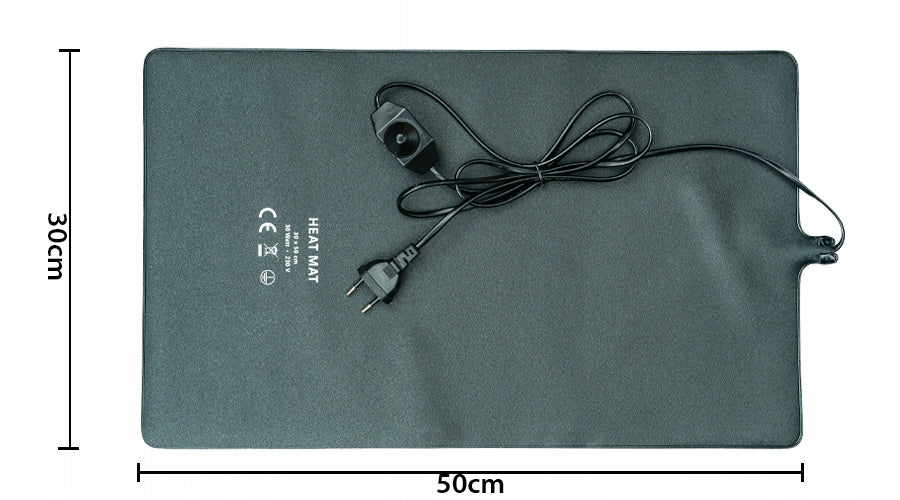 profiHOT Mata grzewcza do terrarium 30x50 cm 30W z regulatorem – wodoodporna, na podczerwień
