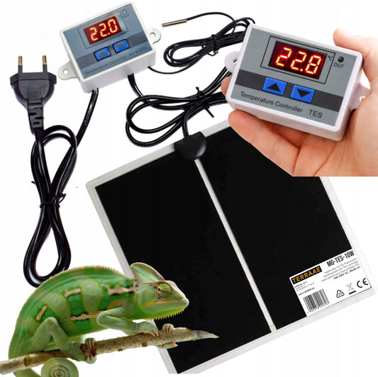 Adelid mata grzewcza do terrarium 10 W z termostatem, 28 x 28 cm – IPX4, model MG-TES