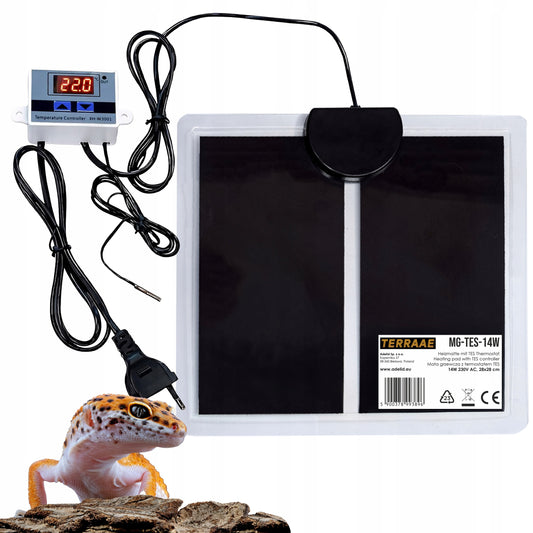 Adelid mata grzewcza do terrarium 14 W z termostatem 28x28 cm – dla gadów i płazów