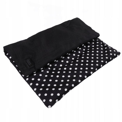 Mata grzewcza dla psa i kota USB 37 x 47 cm z 3-stopniową regulacją, bawełna – czarna