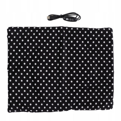 Mata grzewcza dla psa i kota USB 37 x 47 cm z 3-stopniową regulacją, bawełna – czarna