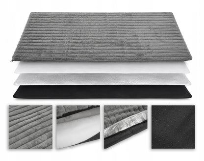 Mata termoizolacyjna dla psa i kota 100 x 70 cm z antypoślizgowym spodem – szara