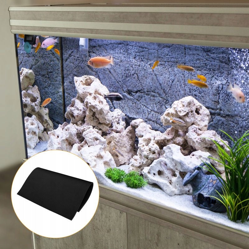 TD Stones Mata pod akwarium polietylenowa 40 x 25 cm, grubość 6 mm, ochrona dna – czarna
