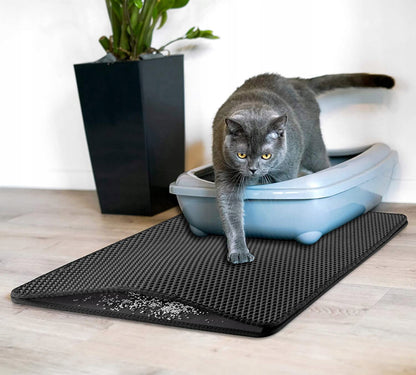 BiL2 Mata pod kuwetę dla kota XXL 120x70 cm dwuwarstwowa, wodoodporna – szara