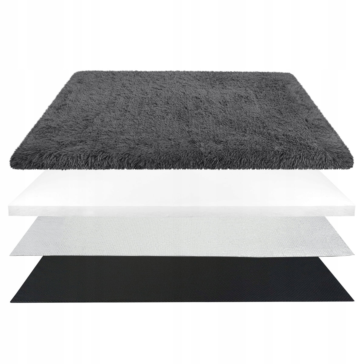 Mata termoizolacyjna dla dużego psa 130x100 cm – legowisko z ociepleniem 4 cm, szara