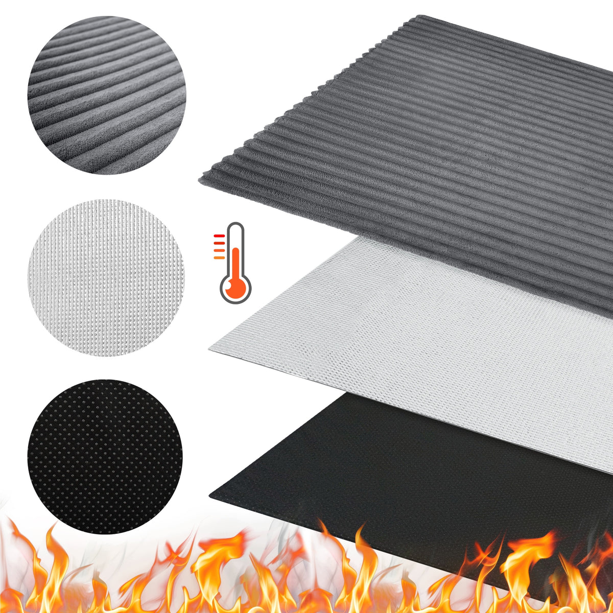 Mata termoizolacyjna dla dużego psa 130x100 cm z antypoślizgowym spodem – szara