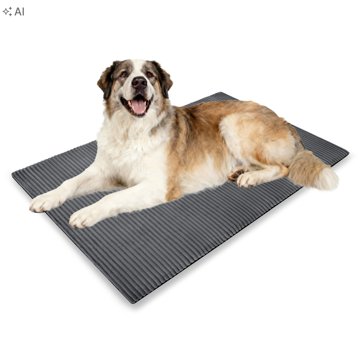 Mata termoizolacyjna dla dużego psa 130x100 cm z antypoślizgowym spodem – szara