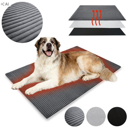 Mata termoizolacyjna dla dużego psa 130x100 cm z antypoślizgowym spodem – szara