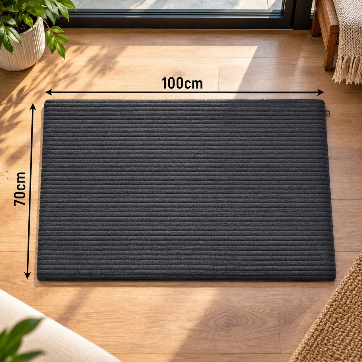 Purlov Mata termoizolacyjna dla psa i kota 100 × 70 cm, bez prądu, antypoślizgowa – czarna
