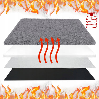Mata termoizolacyjna dla psa i kota 100x70 cm, antypoślizgowa, legowisko XL – szara