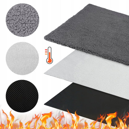 Mata termoizolacyjna dla psa i kota 100x70 cm, miękki baranek, antypoślizgowa – szara