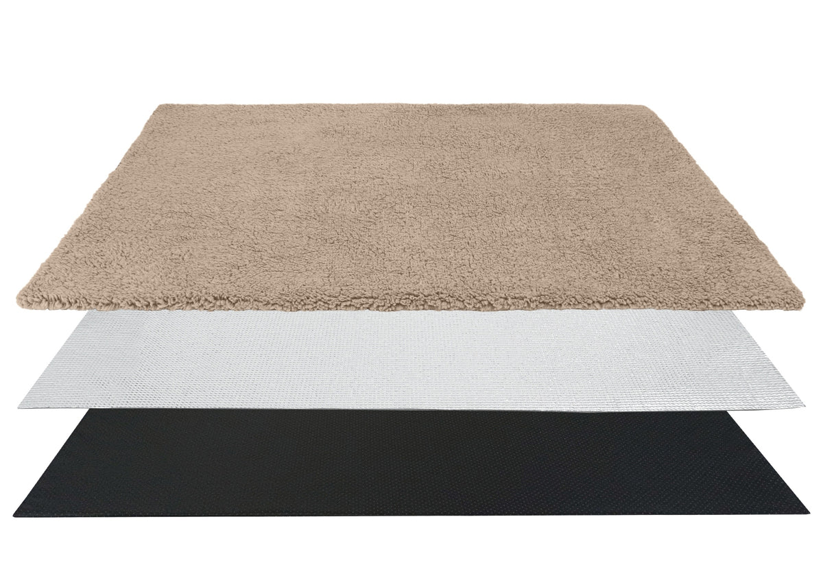 Dogguru Mata termoizolacyjna dla psa 100x70 cm, antypoślizgowa, z pokrowcem – beżowa