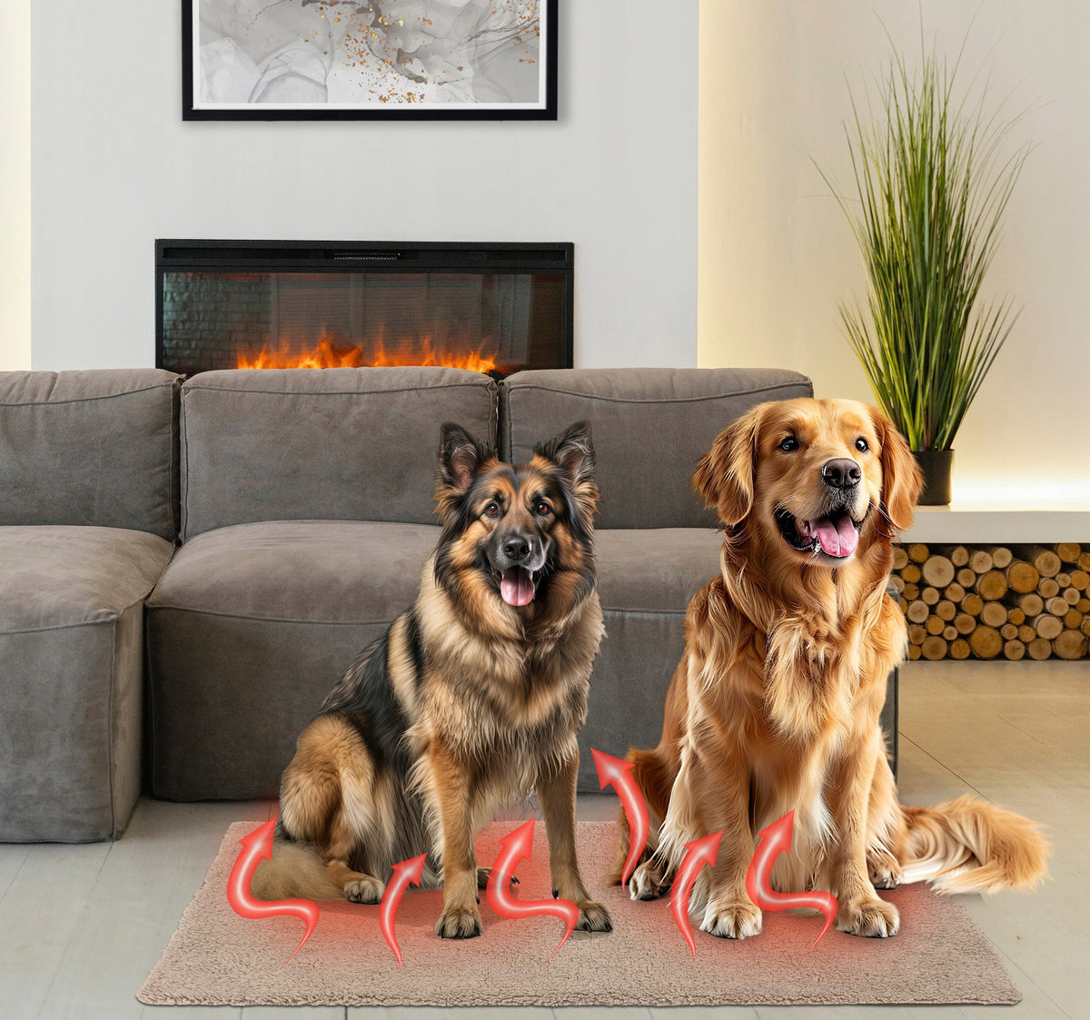 Dogguru Mata termoizolacyjna dla psa 100x70 cm, antypoślizgowa, z pokrowcem – beżowa