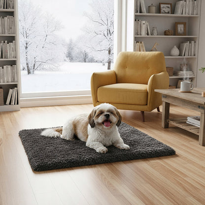 Mata termoizolacyjna dla psa i kota 70x50 cm, legowisko z antypoślizgowym spodem – szara
