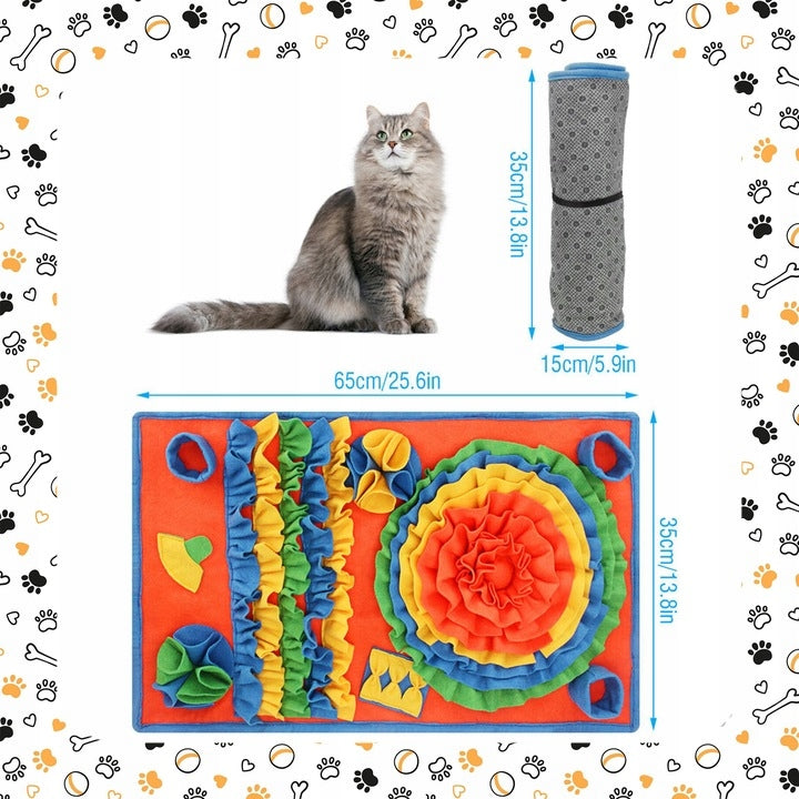 Mata węchowa dla psa i kota 67 × 47 cm – zabawka edukacyjna na przysmaki, nietoksyczna