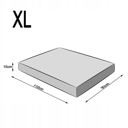 Materac dla psa wodoodporny XL 110x90 cm, grubość 12 cm, dla dużych psów – wielokolorowy