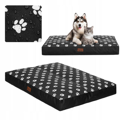 Materac dla psa wodoodporny XL 110x90 cm, grubość 12 cm, dla dużych psów – wielokolorowy