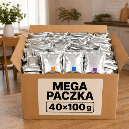 Mokra karma dla psa w saszetkach 40 x 100 g, 4 kg – dla dorosłych psów, mix indyk i cielęcina