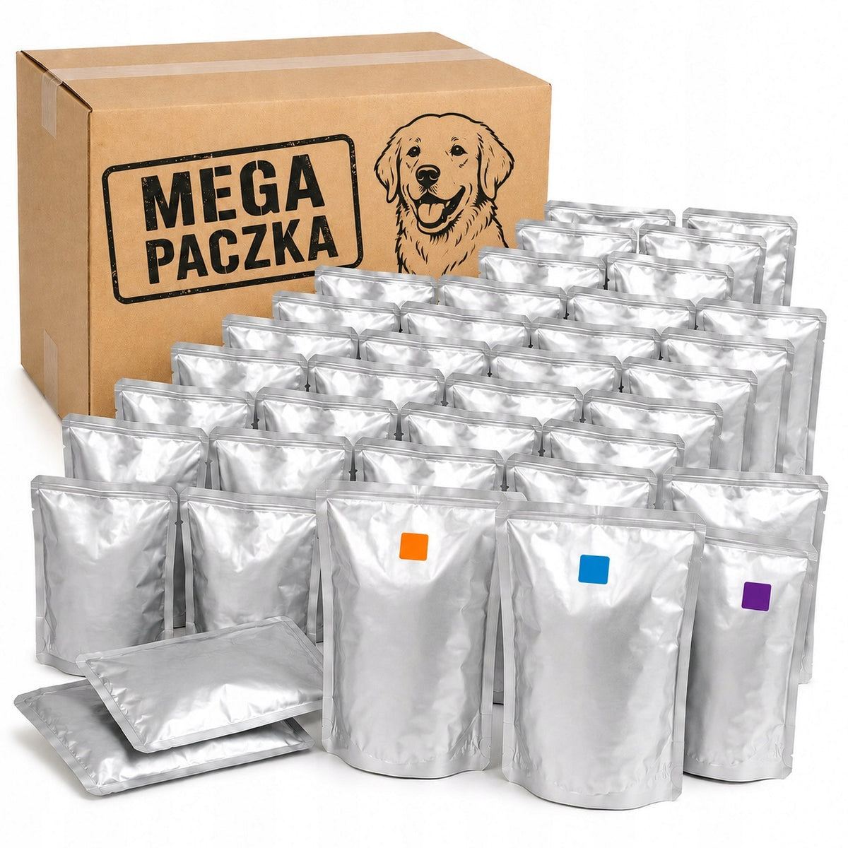 Mokra karma dla psa w saszetkach 40 x 100 g, 4 kg – dla dorosłych psów, mix indyk i cielęcina