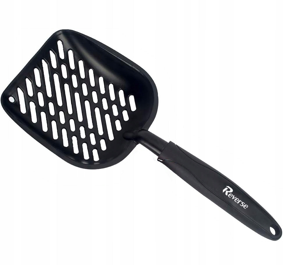 Reverse Metalowa łopatka do kuwety dla kota 35 cm – duża, do każdego żwirku, czarna