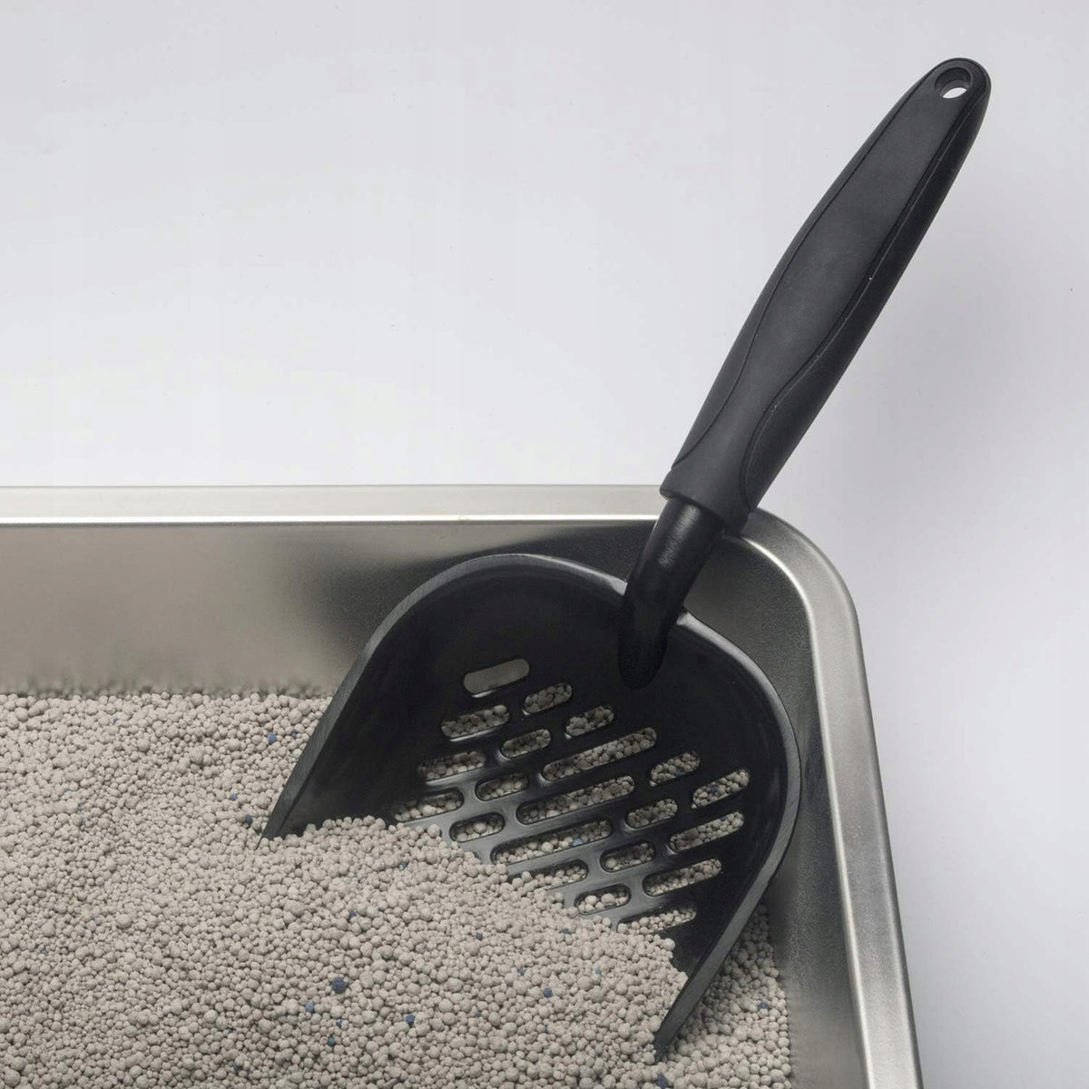 Reverse Metalowa łopatka do kuwety dla kota 35 cm – duża, do każdego żwirku, czarna