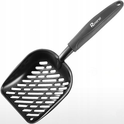 Reverse Metalowa łopatka do kuwety dla kota 35 cm – duża, do każdego żwirku, czarna