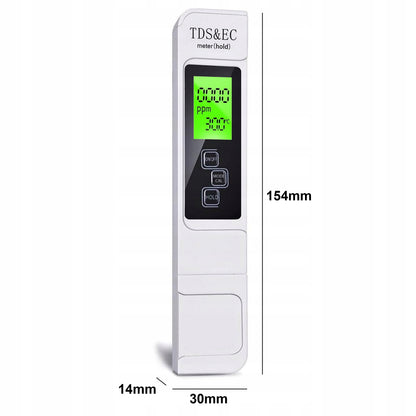 Renew Force Miernik TDS EC i temperatury wody 3w1 z ATC do akwarium i osmozy – biały