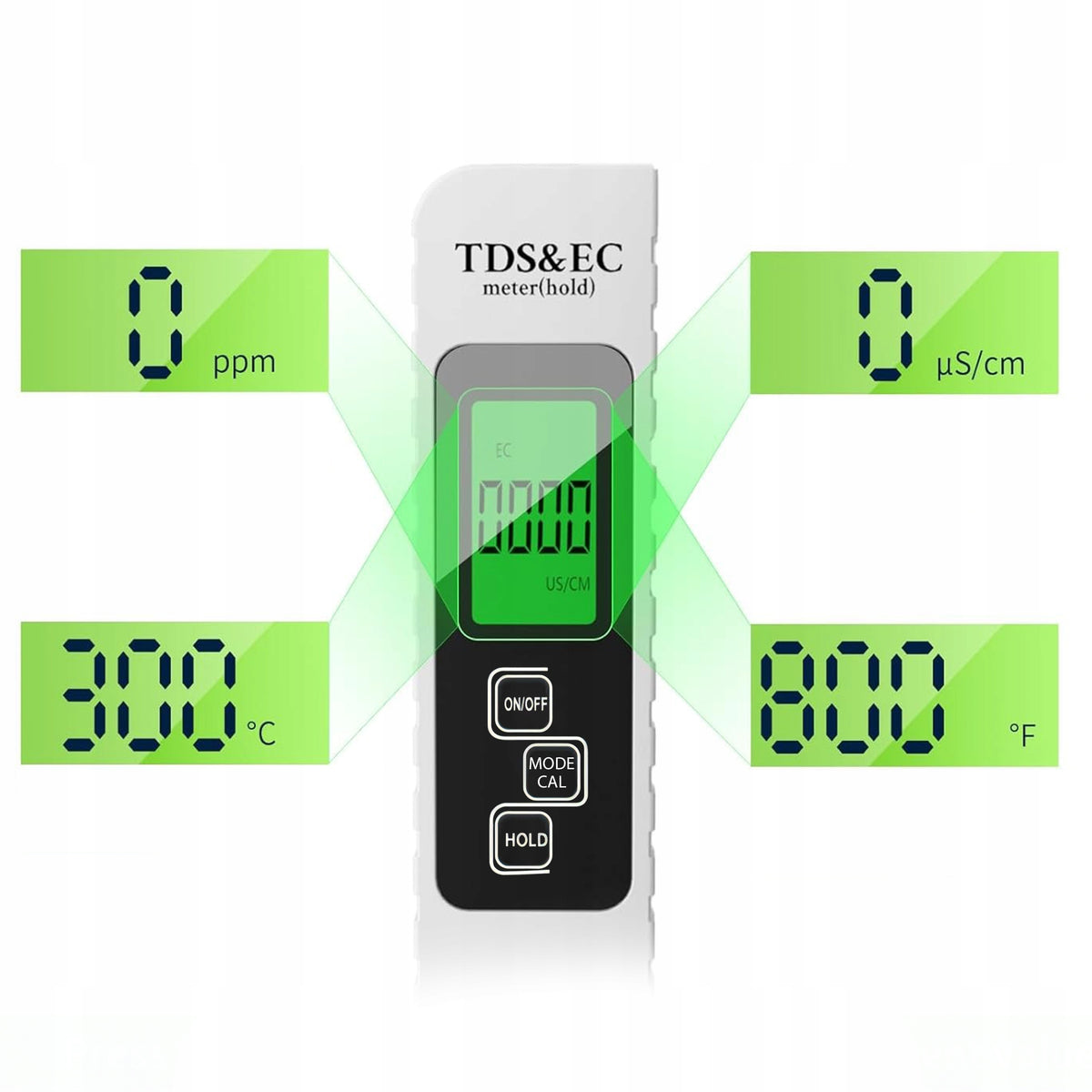 Renew Force Miernik TDS EC i temperatury wody 3w1 z ATC do akwarium i osmozy – biały