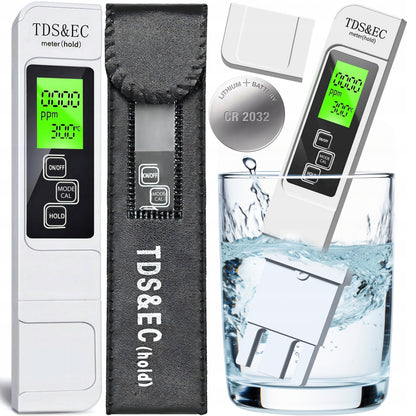 Renew Force Miernik TDS EC i temperatury wody 3w1 z ATC do akwarium i osmozy – biały