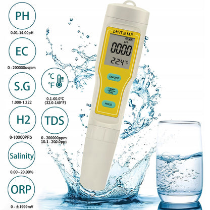 Renew Force Elektroniczny miernik pH wody 2w1 z pomiarem temperatury i ATC – do akwarium