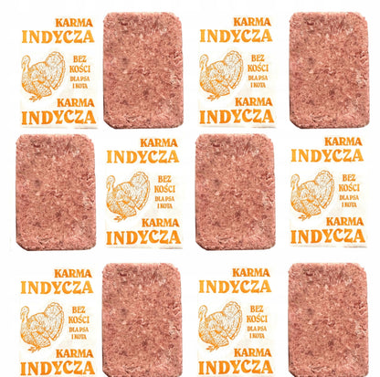 Mrożone mięso BARF dla psa z indyka bez kości 10 kg – 40 kostek po 250 g, bezzbożowe