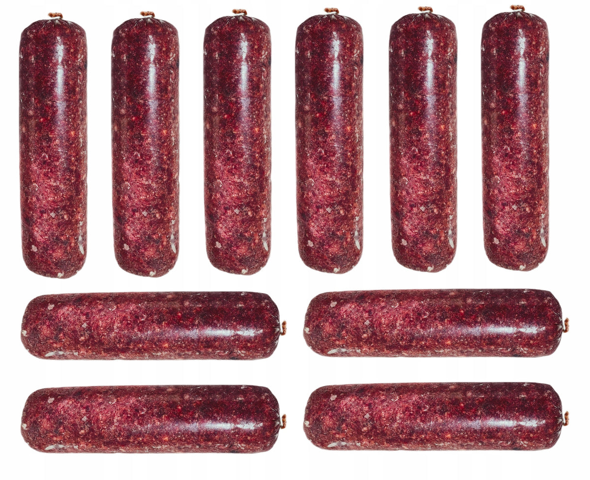 Mrożone mięso wołowe dla psa bez kości BARF – baton 100% wołowina, 10 x 1000 g, 10 kg