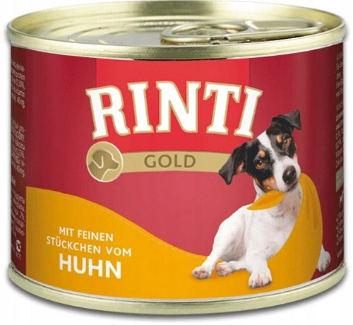 Rinti Gold mokra karma dla psa bezzbożowa 9x185 g – mix 9 smaków w puszkach