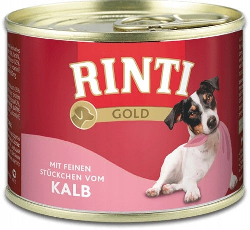 Rinti Gold mokra karma dla psa bezzbożowa 9x185 g – mix 9 smaków w puszkach