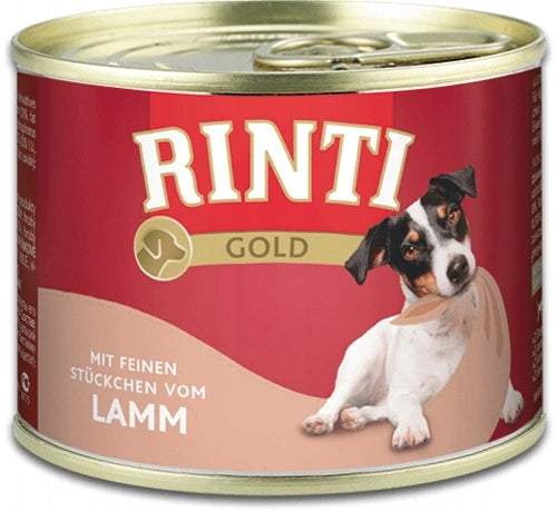 Rinti Gold mokra karma dla psa bezzbożowa 9x185 g – mix 9 smaków w puszkach