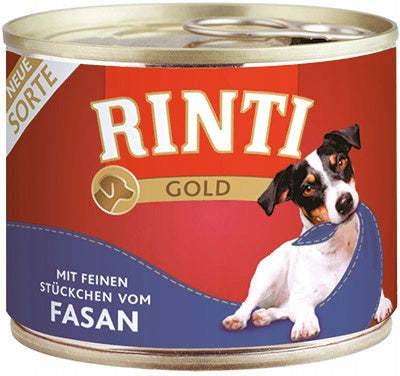 Rinti Gold mokra karma dla psa bezzbożowa 9x185 g – mix 9 smaków w puszkach