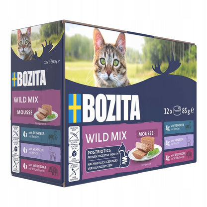 Bozita mokra karma dla kota bezzbożowa 12 x 85 g – mus z dziczyzną, renifer i dzik
