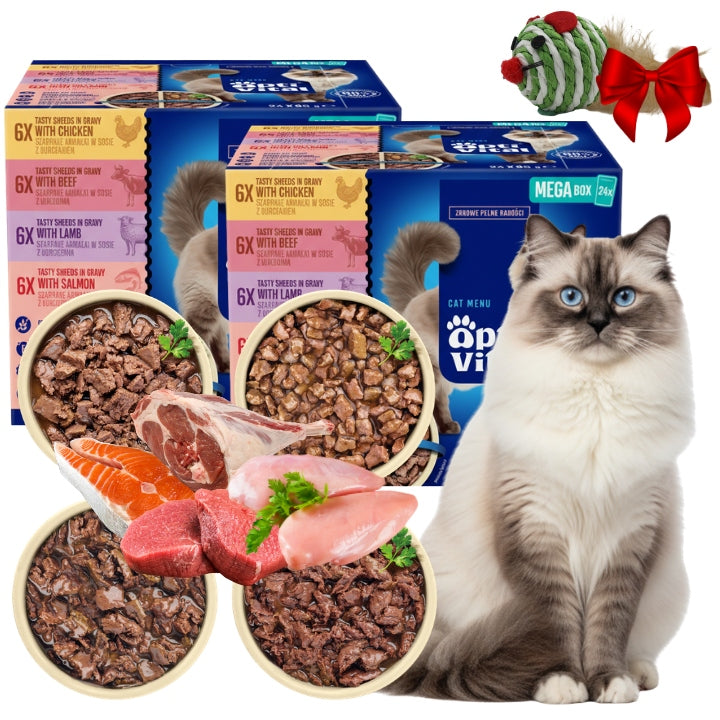 Optivital mokra karma dla kota w sosie 48 x 85 g – bezzbożowa, mix 4 smaków