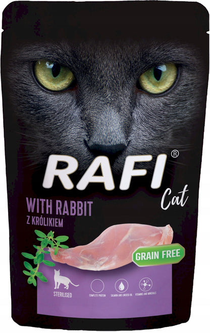 Rafi Mokra karma dla kotów sterylizowanych 24 x 100 g bezzbożowa w saszetkach – mix 6 smaków