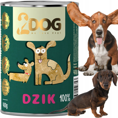2DOG Mokra karma dla psa z dzikiem 400 g – monoproteinowa, bezzbożowa, hipoalergiczna