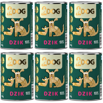 2DOG Mokra karma dla psa z dzikiem 400 g – monoproteinowa, bezzbożowa, hipoalergiczna