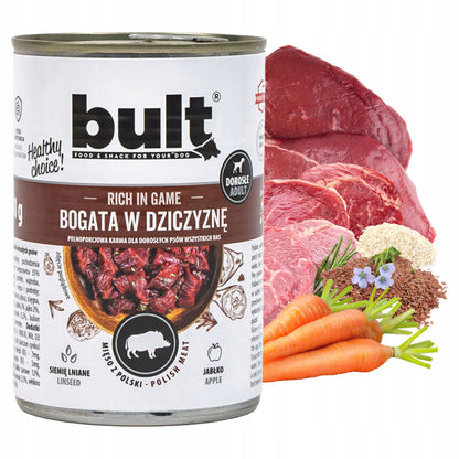BULT Mokra karma dla psa 75% mięsa – 12 puszek x 800 g dla dorosłych psów, mix smaków