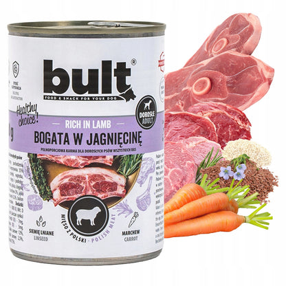 BULT Mokra karma dla psa 75% mięsa – 12 puszek x 800 g dla dorosłych psów, mix smaków